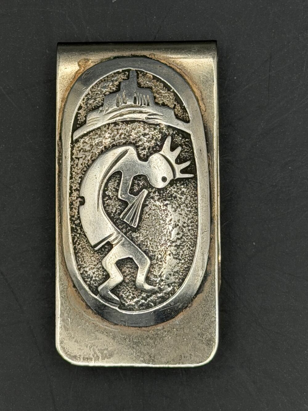 Vintage Navajo Sterling Silver Kokopelli Money Clip